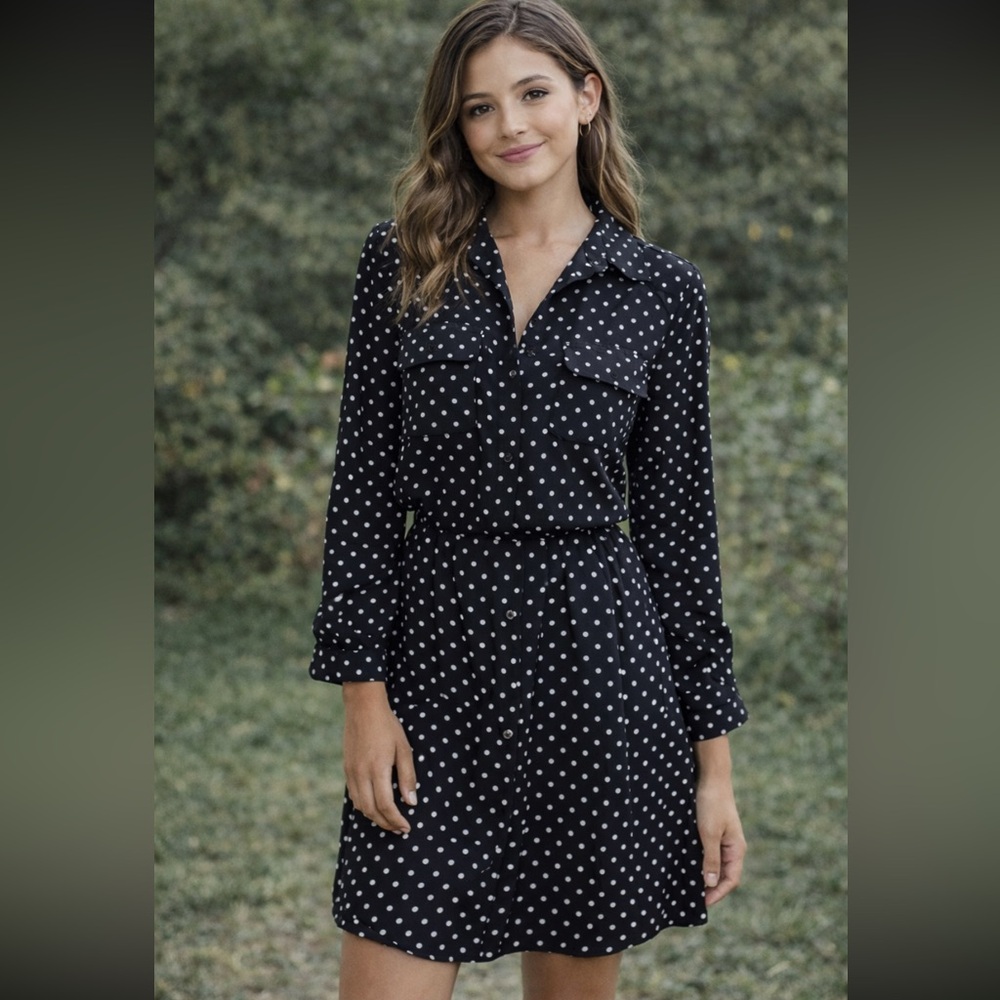 Lauren Ralph Lauren - Polka Dot Shirt Dress‎ Size 8